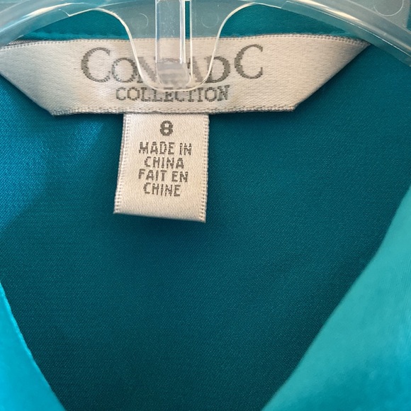 Beautiful Teal coloured satin like shirt in size 8 - Picture 2 of 6